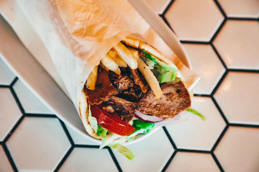 Chicken gyro with grilled chicken, pita and fresh vegetables